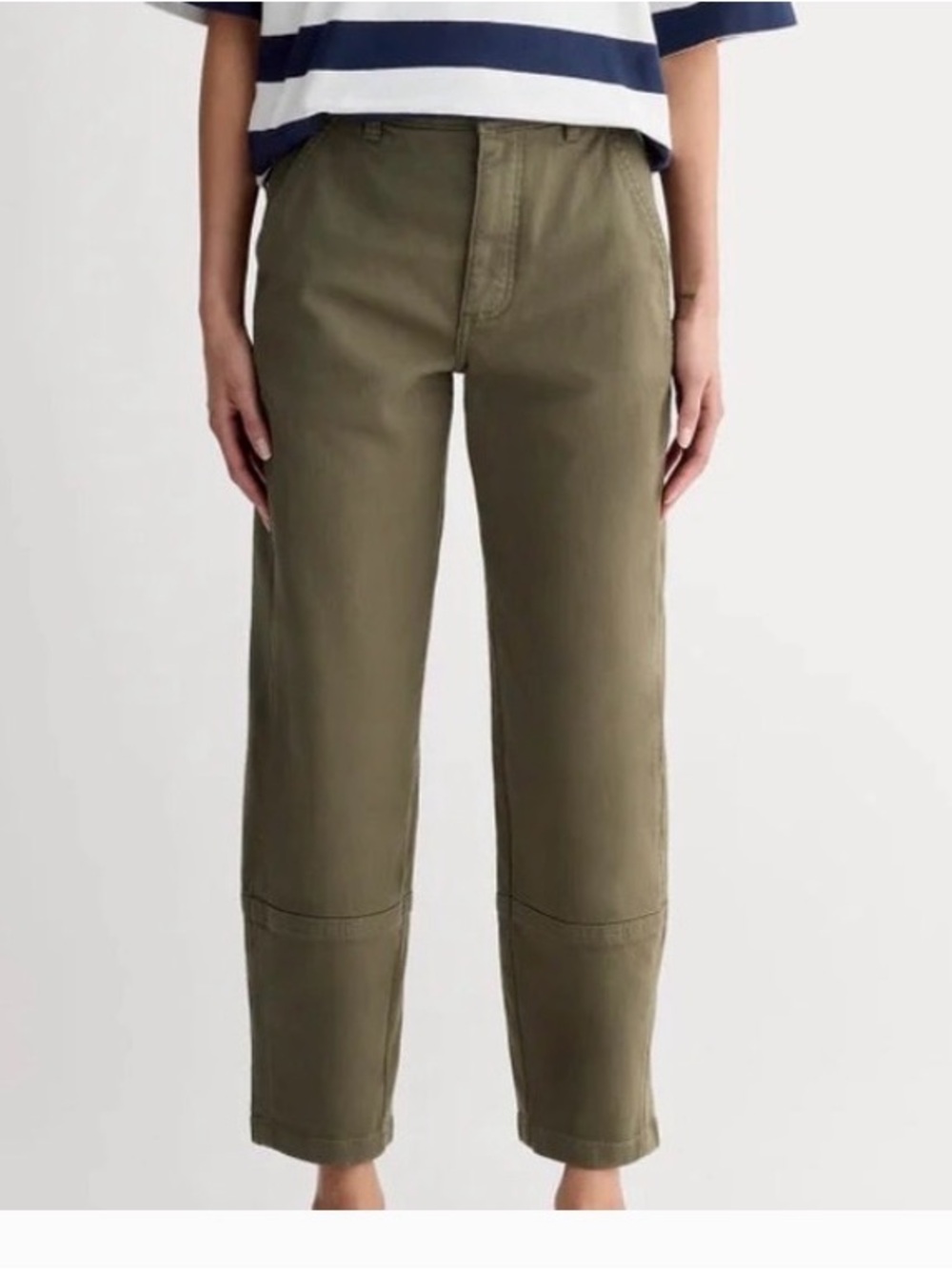 Everlane Olive Green Wide-Leg Crop Pants